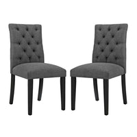 Modway - Duchess Tissu Chaise à manger Ensemble de 2 - Gris-Rembourrage en mousse dense pour le confort