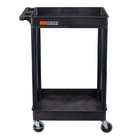 Luxor - Chariot utilitaire à deux plateaux cuvettes de 32" H Luxor ENDURA - 24" L x 18" P - noir-Supporte jusqu'à 300 livres de poids réparti uniformément, chaque plateau étant conçu pour 150 livres