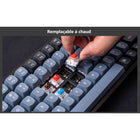 Keychron - K2 Pro White LED Wireless Mechanical Keyboard - Pro Brown Switch - 75% Layout - Black-Coussin acoustique en silicone - Le K2 Pro est équipé d'un tampon en silicone entre le PCB et les boîtiers inférieurs pour réduire considérablement la résonance sonore entre les métaux et diminuer le bruit des métaux percutés. 