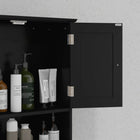 kleankin - Armoire murale de salle de bain avec étagère et tiroirs - noir-Assemblage requis