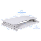 Rocelco – Plateforme réglable DADR de luxe, très large, pour bureau assis/debout, 37 po, blanc (DADR-W)-Design à ressort pneumatique puissant et cadre blanc en métal robuste pouvant supporter jusqu'à 50 lb