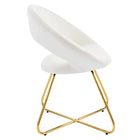 Modway - Nouvelle Performance Velvet Chaise à manger Ensemble de 2 - Or Blanc-Cadre solide en métal doré