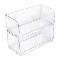 Azar - Grand bac de rangement étroit empilable pour garde-manger - Paquet de 2-Le design large offre une capacité de rangement généreuse