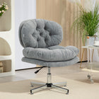 HOMCOM - Chaise de bureau sans accoudoirs avec siège large et épais, rembourré - gris-Mousse épaisse offrant un confort durable pour de longues sessions de travail