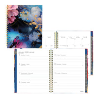 Blueline - 2026 Agenda hebdomadaire/mensuel Midnight Floral avec Reliure spirale double - 11 po x 8-1/2 po - Trilingue-12 mois: janvier 2026 à décembre 2026 