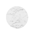 Modway - Lippa Rond de 28 po Faux marbre Bar Table, Noir Blanc-Assemblée requise