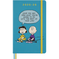 Moleskine - 2025-2026 Peanuts Charlie & Lucy Edition Limitée 18 mois couverture rigide agenda semainier - 5 po x 8.25 po - bleu récif-Daté De Juillet 2025 À Décembre 2026