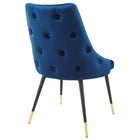 Modway - Adorn Performance Velvet Fauteuil d’appoint de salle à manger Ensemble de 2 - Marine-Rembourrage en mousse dense