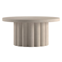 Hudson&Canal - Table basse ronde cannelée Olie - 32 po l - Blanc aulne-Un design contemporain d'inspiration scandinave pour votre salon, votre bureau et plus encore