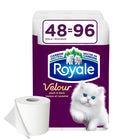 Royale - Velour papier hygiénique, 48 rouleaux-Le papier hygiénique Royale Velour est maintenant plus doux. Pour améliorer votre expérience, nous avons ajouté plus de douceur Velour dans chaque rouleau