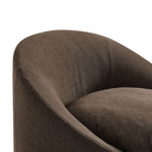 Modway - Sadie Slipcover Mélange de lin Chaise d’accent ronde - Cacao-8