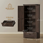 HOMCOM - Armoire de rangement de cuisine 69 po haute avec étagères réglables - brun café-Trois charnières renforcent chaque porte d’armoire 