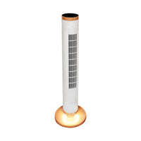Seville Classics - Ventilateur tour oscillant UltraSlimLine avec éclairage – blanc-9 vitesses