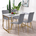 FurnitureR - Chaise de salle manger grise, ensemble de 4, SCARGILL GREY-34.3‘*18.1'*17.5“