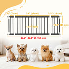 PawHut - Barrière pour Chien 26"-37" L - 14" H et 2 Extensions - Noir-Barres supplémentaires pour empêcher les chiens de se faufiler par les bords