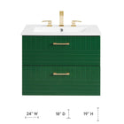 Modway - Daybreak Support mural de 24" - Vert-Conception murale