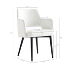 Manhattan Comfort - Lot de 2 fauteuils de salle à manger Tremont 58 cm, moderne, revêtement similicuir blanc-Revêtu d’un similicuir luxueux avec des coutures raffinées