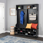 Prepac - Armoire d'entrée Wide Hall Tree 60 po avec 24 compartiments à chaussures - Noir-24 compartiments individuels assez spacieux pour contenir une paire de chaussures pour hommes de taille 13