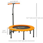 Soozier - Trampoline D’Exercice Mini 39 po, Rebounder De Fitness Intérieur - Orange-Bandes élastiques au lieu de ressorts avec une housse extérieure pour éviter les pincements et les blessures accidentels    