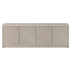 Hudson&Canal - Meuble TV Renad pour téléviseurs jusqu'à 78" - Blanc aulne-Un design contemporain moderne peut accueillir des téléviseurs jusqu'à 78 pouces pour votre espace de divertissement