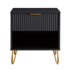 Manhattan Comfort - Table de nuit moderne DUMBO 20,07" à 1 tiroir - Noir-Moderne-contemporain avec une touche de glamour - Table de nuit pour chambre et salon
