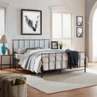 Modway - Estate Lit King, Brown-Cadre robuste en acier revêtu de poudre
