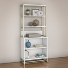 Bush Business Furniture - Bibliothèque avec huche Mehod, blanc (MTH013WH)-L’ensemble comprend : une bibliothèque basse à 2 tablettes et une huche bibliothèque