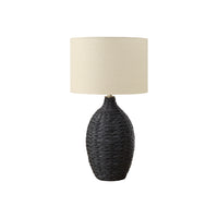 Monarch Specialties - Luminaire - 30 po H - Rotin Noir - Abat-Jour Beige - Transitionnel-Ajoutez un élément de fraîcheur à votre décoration intérieure avec cette élégante lampe de table de 30 pouces de haut, dotée d'un design en rotin noir avec une base texturée tissée et un abat-jour chic en tissu beige, parfait pour tout salon, chambre ou espace de bureau de style transitionnel