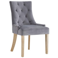Modway - Pose Performance Velvet Chaise à manger - Gris-Chaise d’accent moderne