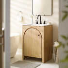 Modway - Appia 24" Vanette de salle de bain - Oak White-Construction en parement de bois de manguier et MDF