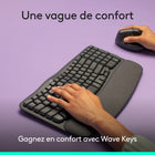 Logitech - Wave Keys Clavier ergonomique sans fil, repose-poignets rembourré - Graphite-Confort de frappe toute la journée: le design courbé de ce clavier compact place vos mains, poignets et avant-bras dans une position de frappe naturelle