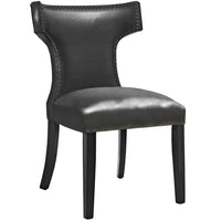 Modway - Curve Chaise à manger - Noir-Cadre en bois massif