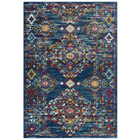 Modway - Entourage Réseau floral vieilli de Khalida Tapis de comédie 8 pi l x 10 pi L - Bleu Orange Jaune Rouge-Tapis vintage en treillis floraux vieillis