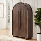Modway - Bellamy Arqué Armoire de bureau pliante - Noir-Tablette intérieure réglable