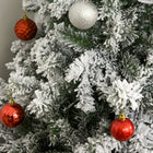 HOMCOM - Sapin de Noël artificiel floqué de neige de 1 - 8 m à LED blanc chaud-Dimension globale : Φ35,5 po x 70,75 po H 