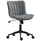 HOMCOM - Chaise d’ordinateur pivotante à 360-degrés sans accoudoirs - gris foncé-Tissu microfibre respirant et résistant avec mousse haute densité pour un confort frais