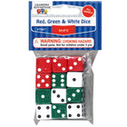 Learning Advantage - Jeu de dés à points rouges, verts et blancs-Dimensions : 1" x 5" x 3"