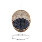 Modway - Encase Terrasse extérieure Rotin Chaise à balançoire - Bleu marine cappuccino-Capacité de poids : 330 livres