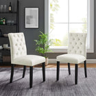 Modway - Duchess Performance Velvet Chaises de salle à manger Ensemble de 2 - Blanc-Rembourrage en mousse dense pour le confort