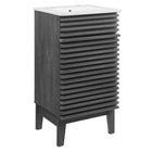 Modway - Render 18" Armoire à coiffeuse de salle de bain - Blanc charbon-Style moderne du milieu du siècle