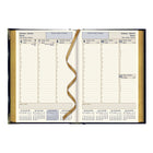 Brownline - 2025 Agenda hebdomadaire Executive - Reliure cousue - 8-3/16 po x 5-5/8 po - Noir - Trilingue-Reliure cousue avec couverture flexible en cuir contrecollé