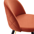 Modway - Cordial Performance Velvet Chaises de salle à manger Ensemble de 2 - Orange-9