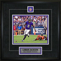 Lamar Jackson Pin & Plate Ravens - Impression encadree - 18" x 18"-Qualité supérieure - 8x10 framed