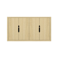Manhattan Comfort - Buffet moderne Rivington 60" à 4 portes - Chêne naturel-Buffet moderne et meuble de rangement pour salle à manger et salon
