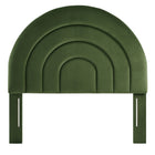 Modway - Solana Arqué Performance Velvet Tête de lit jumelée, Vert mousse-Assemblée requise