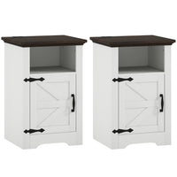 HOMCOM - Table d’appoint - blanc - lot de 2-Ensemble de 2 tables pour une disposition polyvalente dans la pièce 
