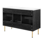 Modway - Chaucer 48" Meuble de salle de bain à double lavabo - Noir Blanc-8