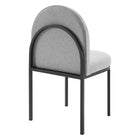 Modway - Isla Tissu rembourré Fauteuil d’appoint de salle à manger Ensemble de 2 - Noir Gris clair-Accents touffés de canal