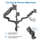 ShoppingAll - Support pour écran LCD à triple ressort à gaz avec bras pivotant - noir-9