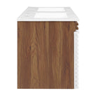 Modway - Render Fixation murale de 48" Vanette de salle de bain - Blanc Noyer Blanc-Bassins d’évier en céramique
